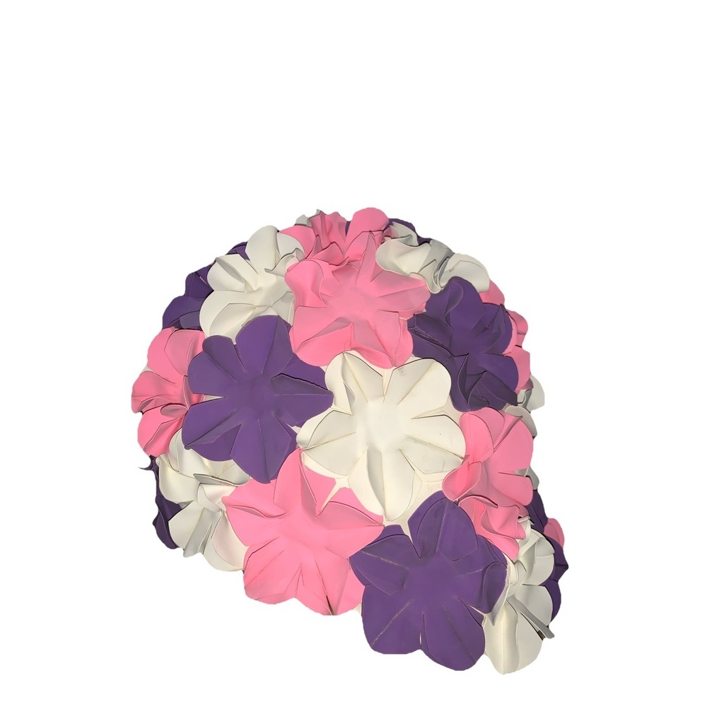 VTG Retro Art Deco Ladies Floral Swim Cap bathing Cap rubber Beach Summer‎ Glam